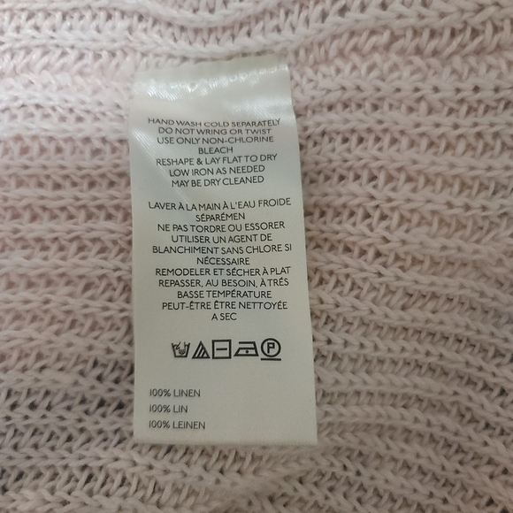 We the Free (Heirloom Collection) Jaime Linen V-Neck Sweater-Pink-Small-NWOT - Picture 8 of 8